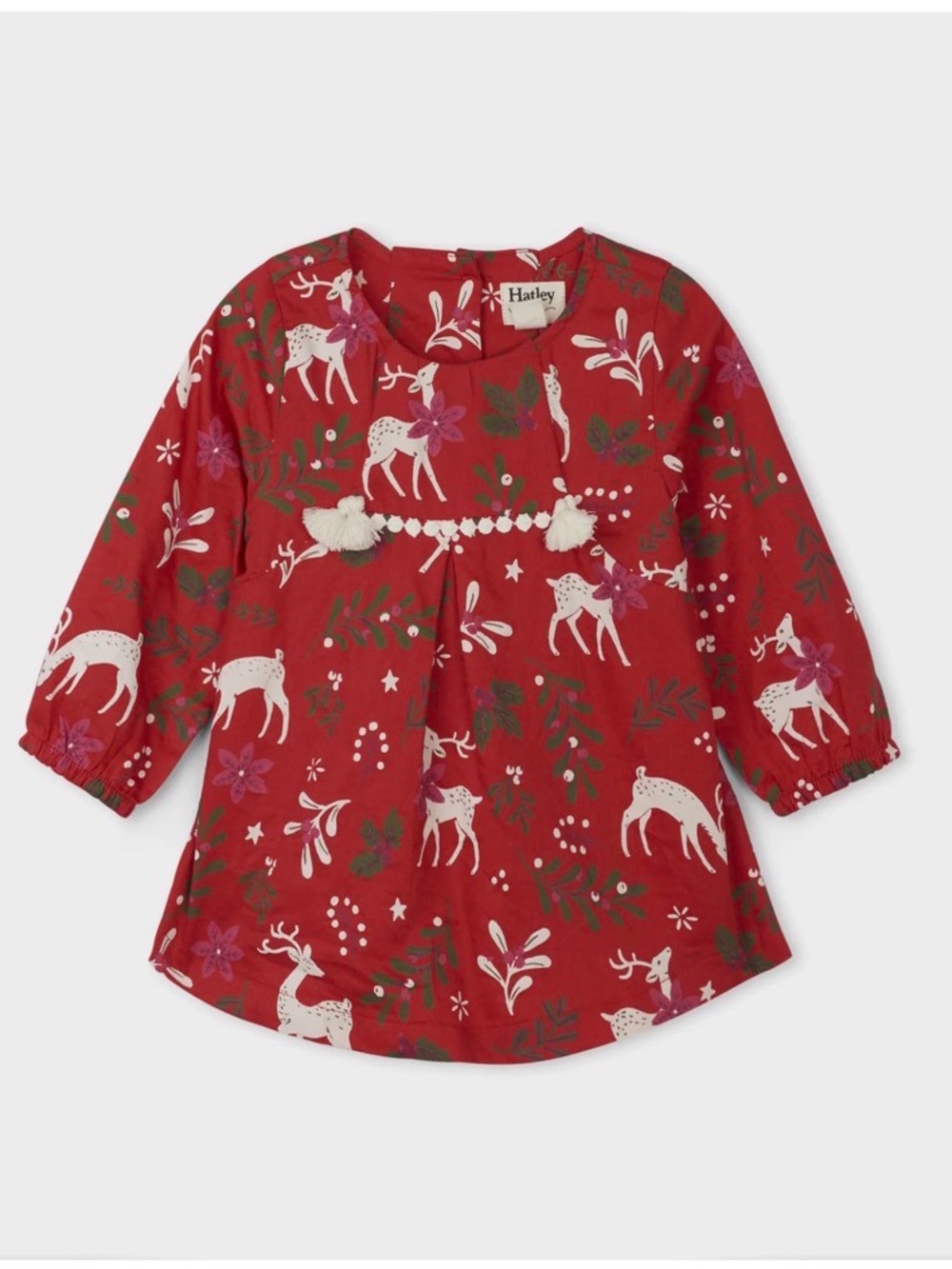 Hatley Mistletoe Deer Baby Party Dress sz 12-18 mos
